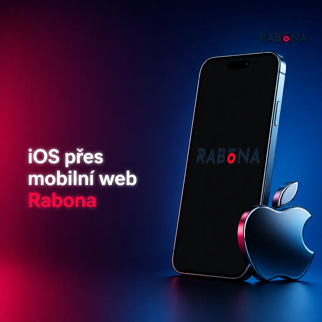 Mobilní web Rabona v Safari na iPhonu pro sázky, casino, platby a přidání zástupce na plochu