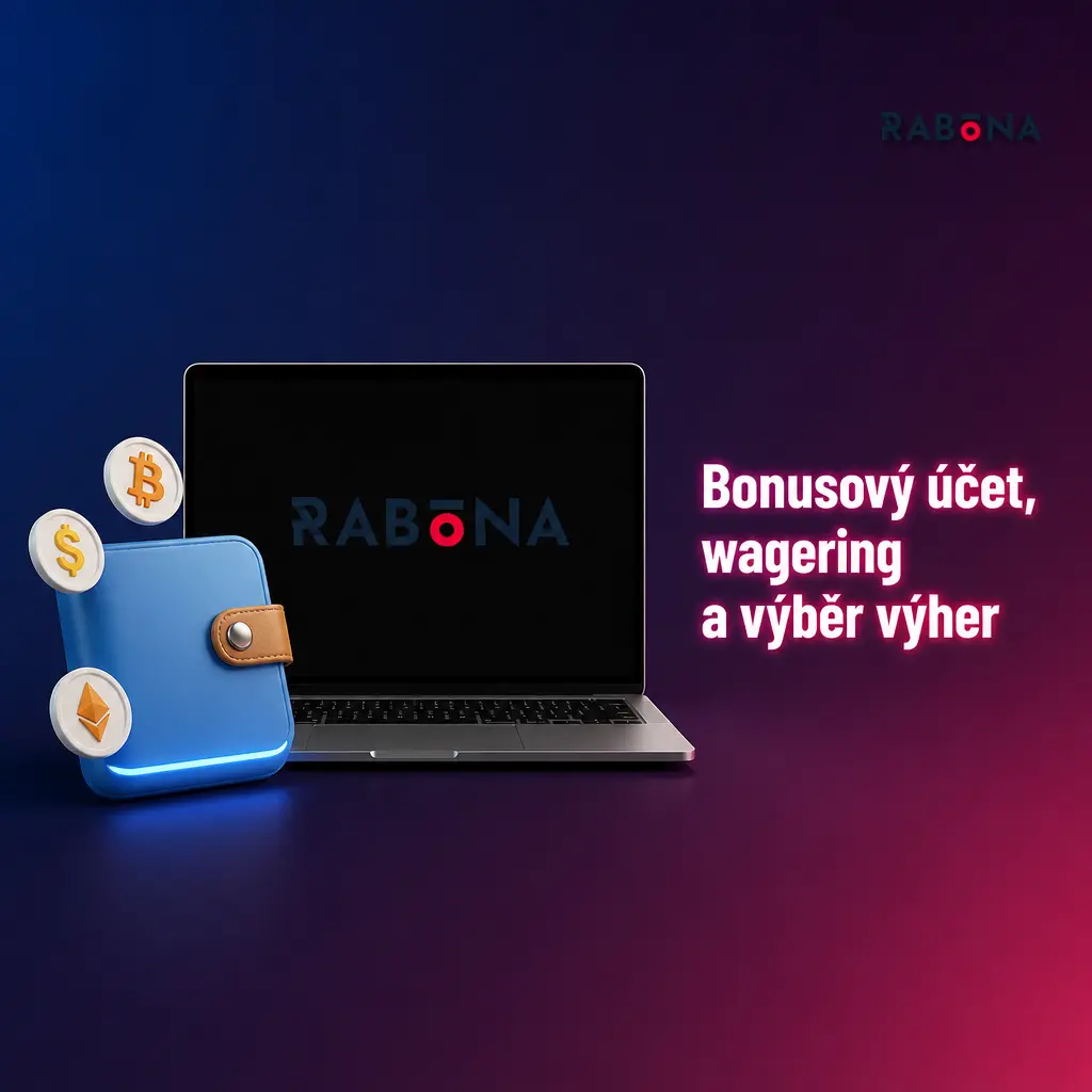 Bonusový účet Rabona se zůstatkem, wageringem 40x, výhrami z 200 FS a podmínkami výběru