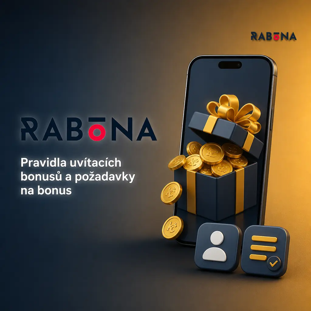 Přehled pravidel uvítacího bonusu Rabona, minimální vklad 500 Kč, bonus do 12 500 Kč a protočení 40×