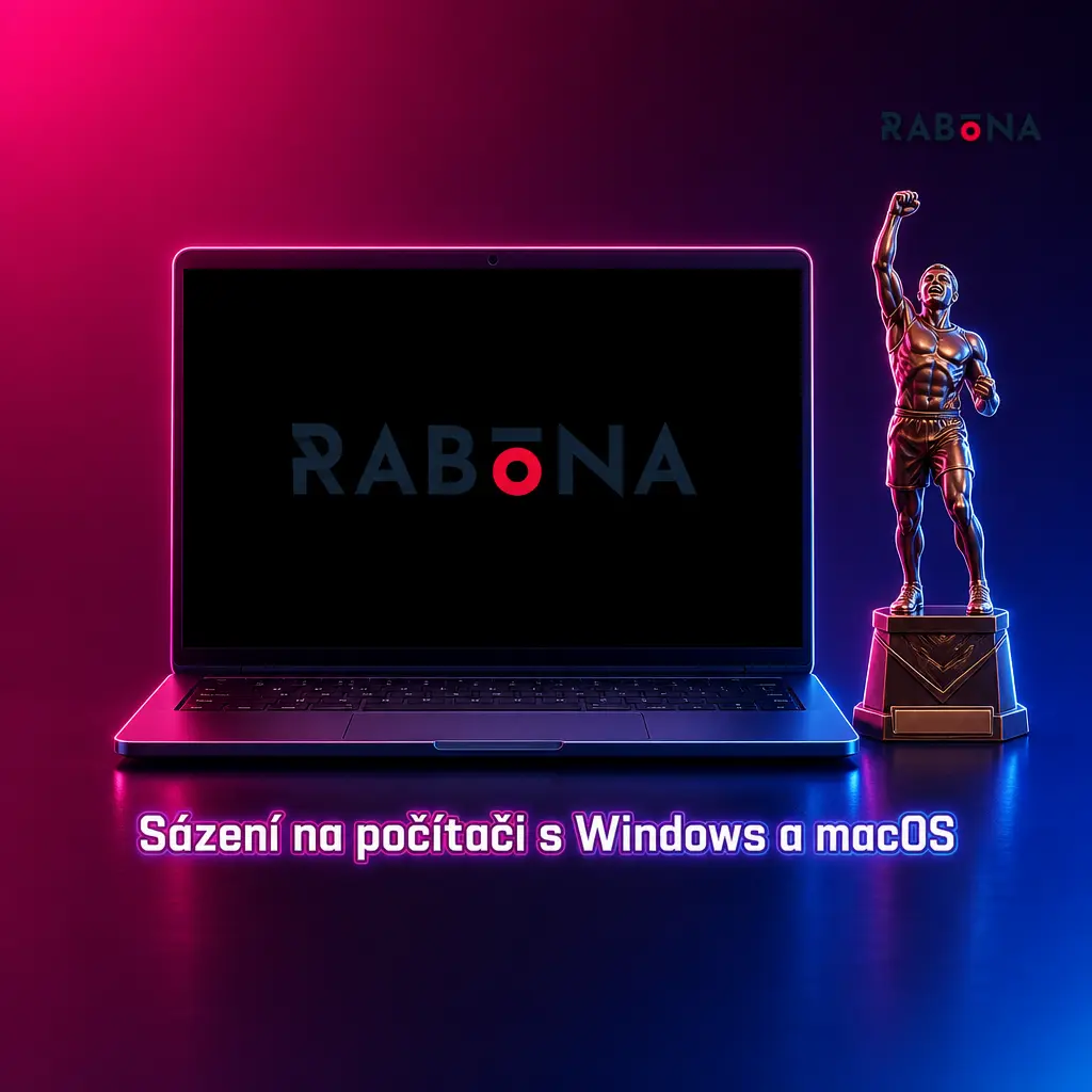 Sázení u Rabony na počítači přes webový prohlížeč ve Windows a macOS